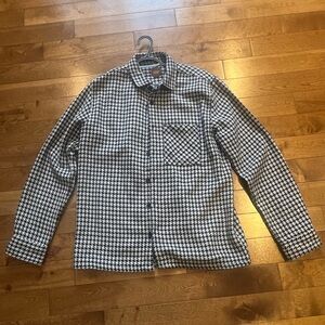 Classic Black and White Houndstooth Men's Shirt